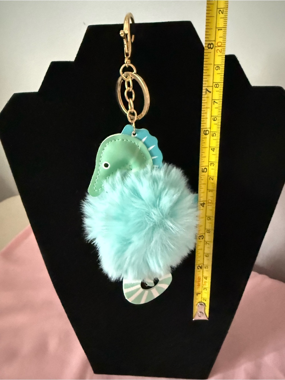 Fluffy Seahorse Bag Charm - Picture 2 of 2